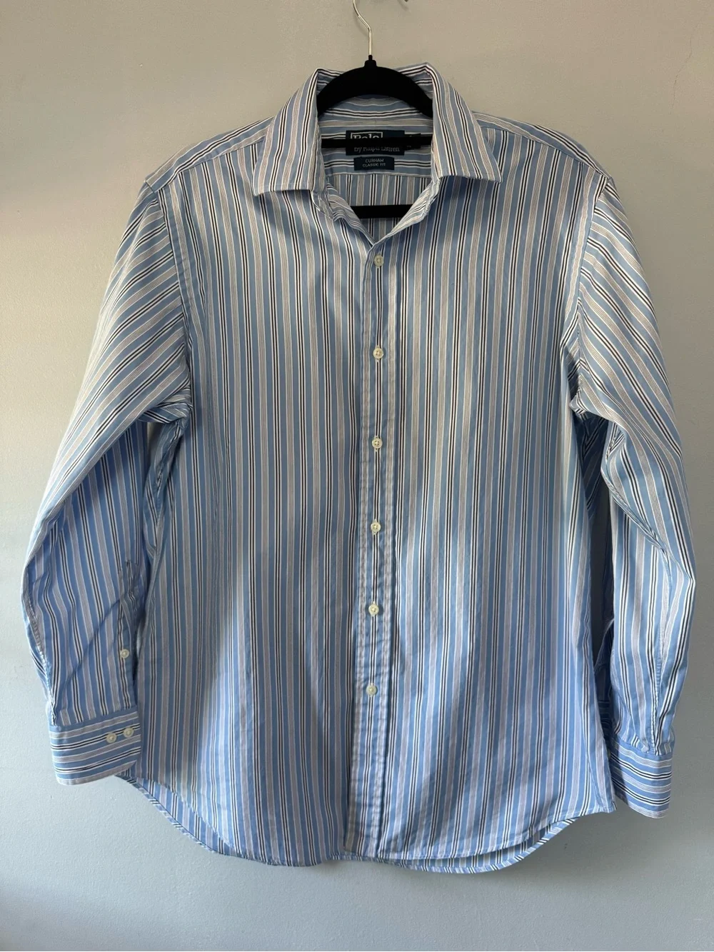 Polo by Ralph Lauren Blue and White Striped Dress Shirt